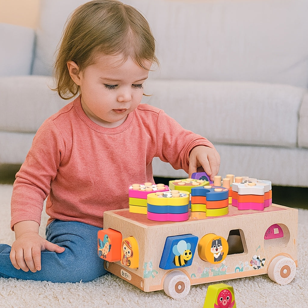 Wooden Educational Toy Car Set