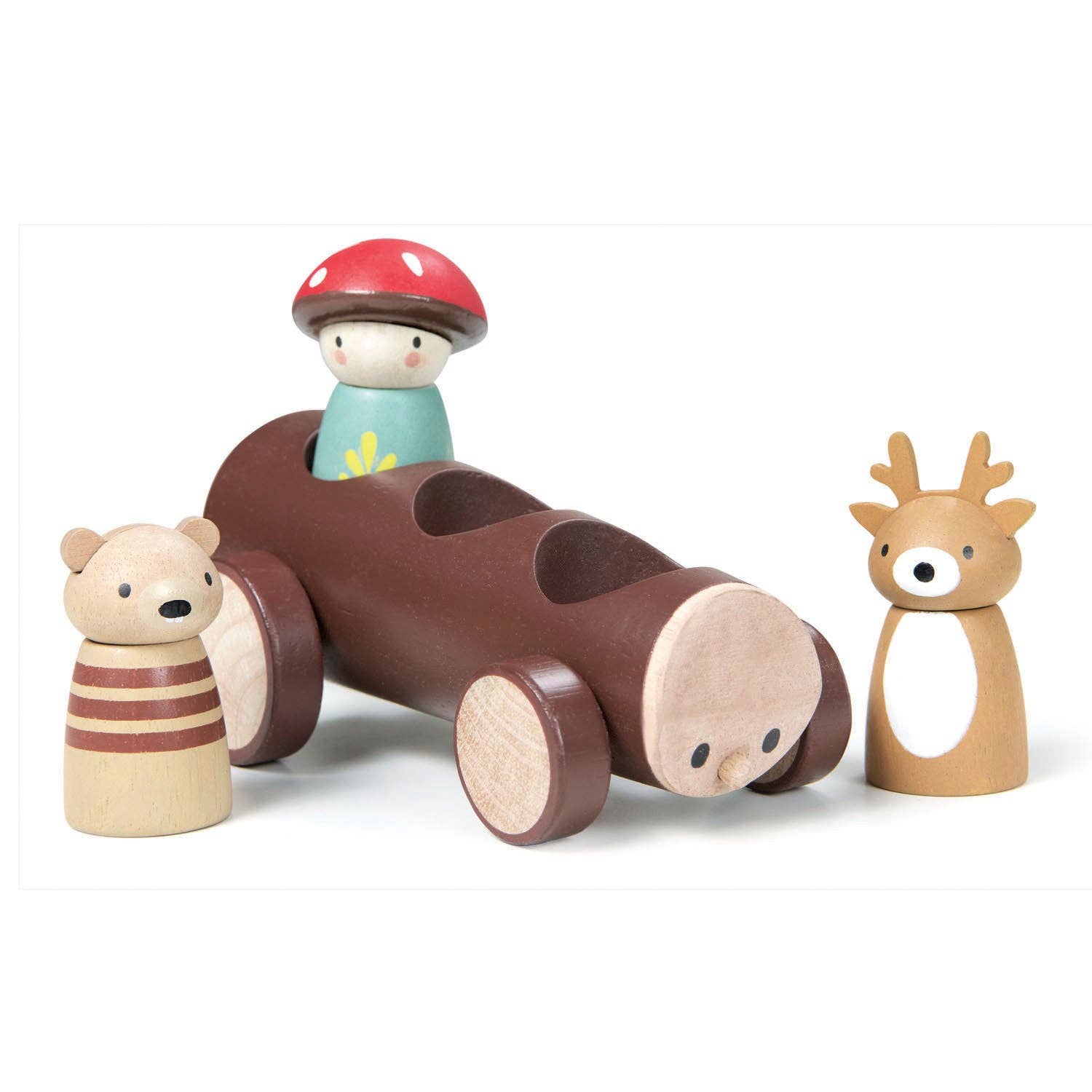 Wooden Timber Taxi Toy Car