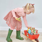 Wooden Garden Wheelbarrow Set