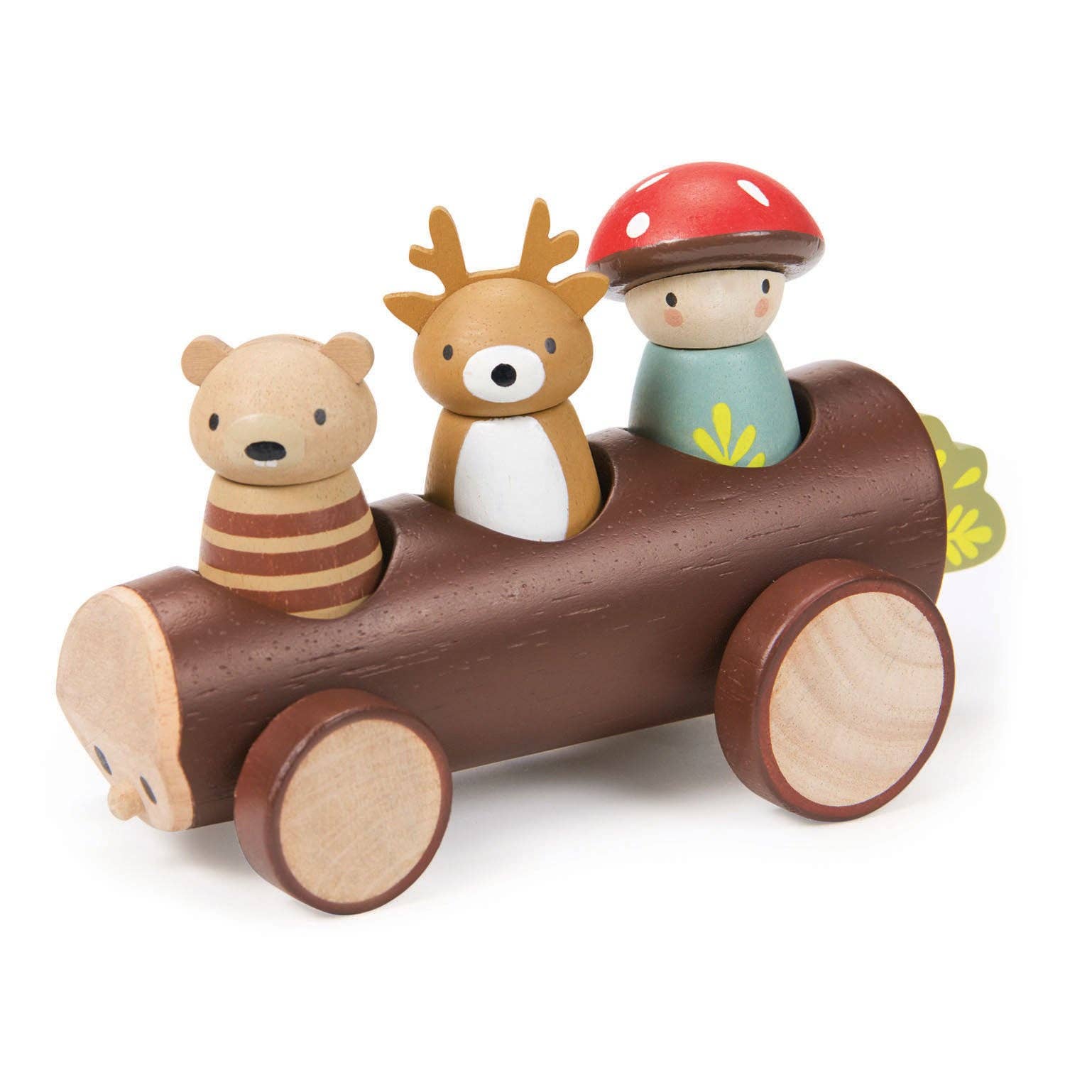 Wooden Timber Taxi Toy Car