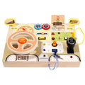 Wooden Driving Steering Wheel Busy Board