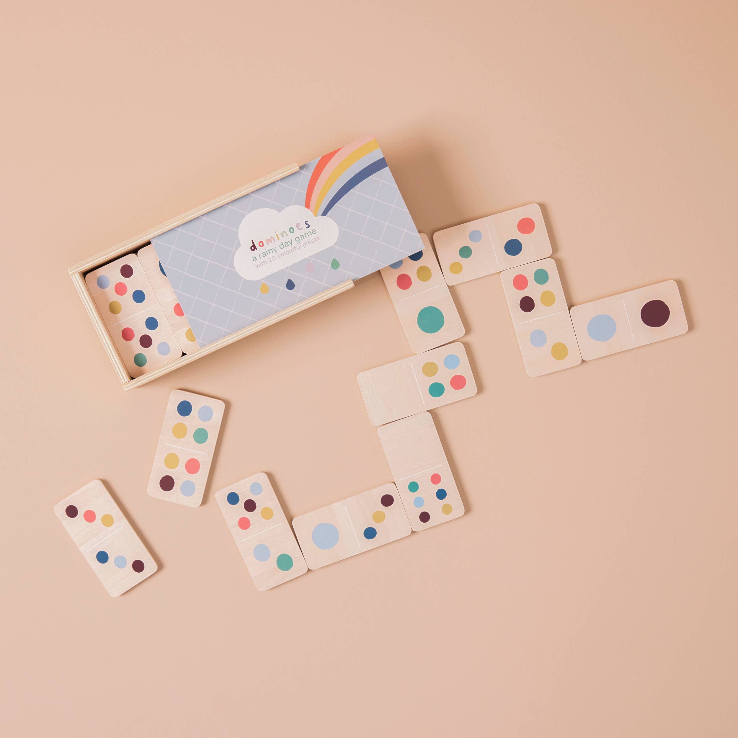 Wooden Dominoes Set - Rainbow