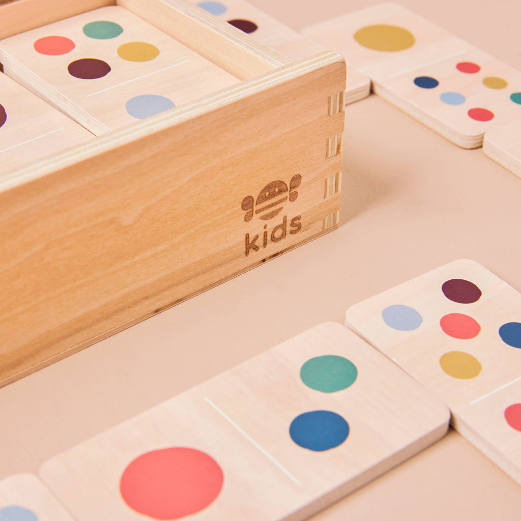 Wooden Dominoes Set - Rainbow