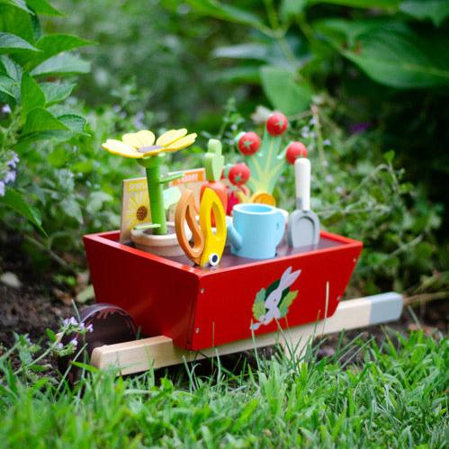 Wooden Garden Wheelbarrow Set