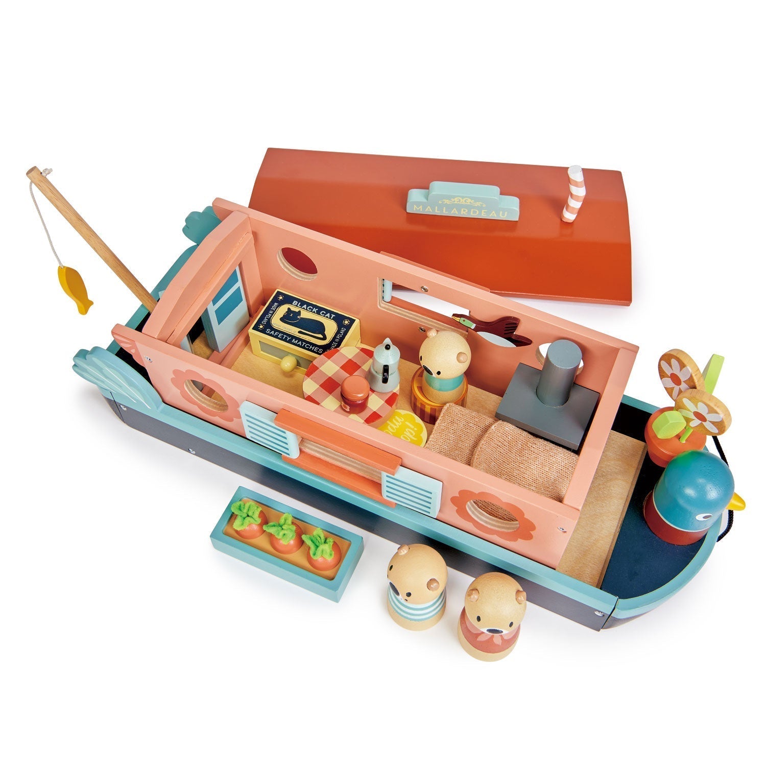 Wooden Canal Boat Toy