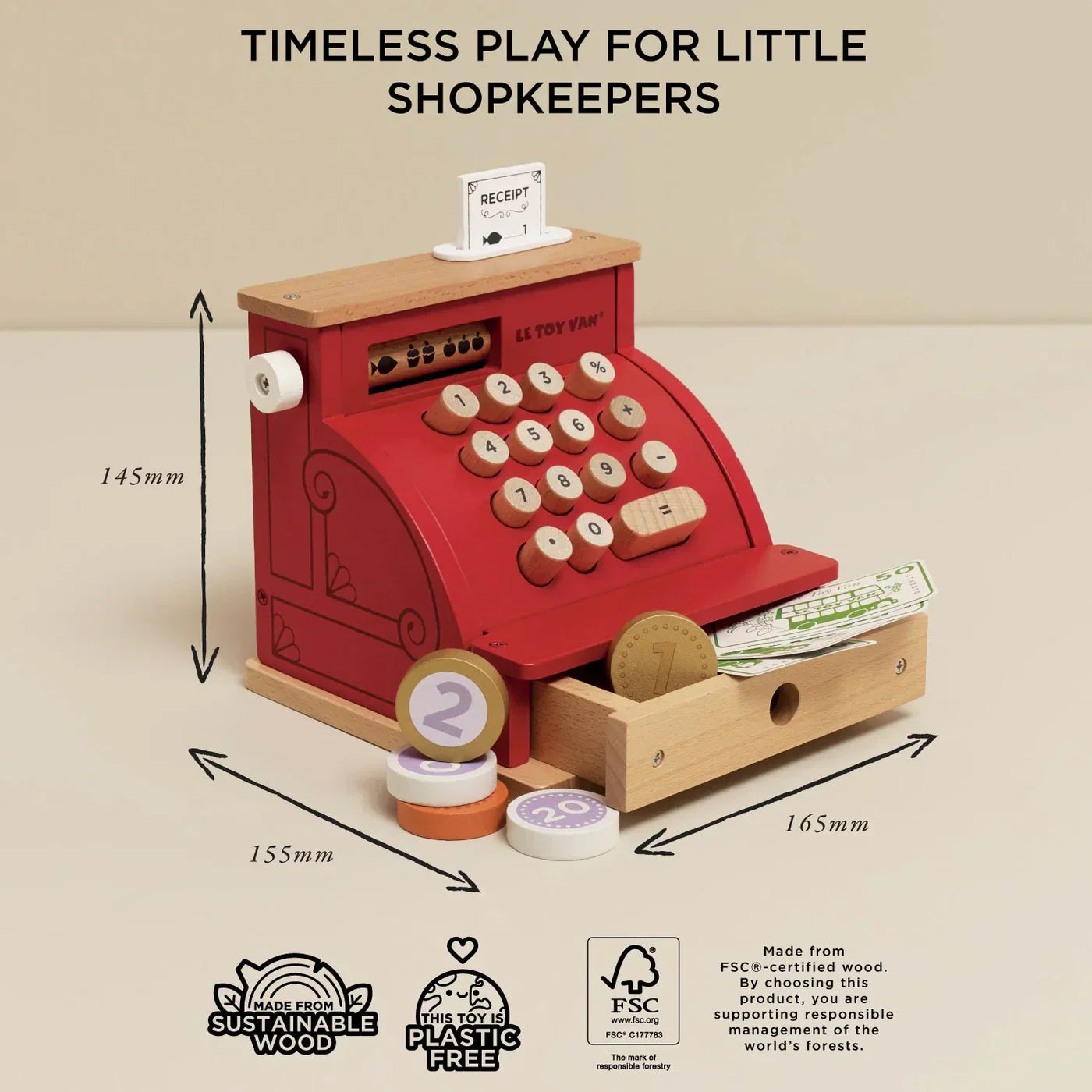 Wooden Cash Register Toy
