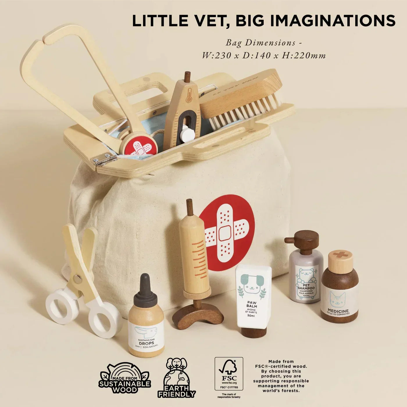Wooden Animal Vet Set