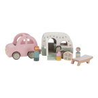 Wooden Toy Car with Caravan