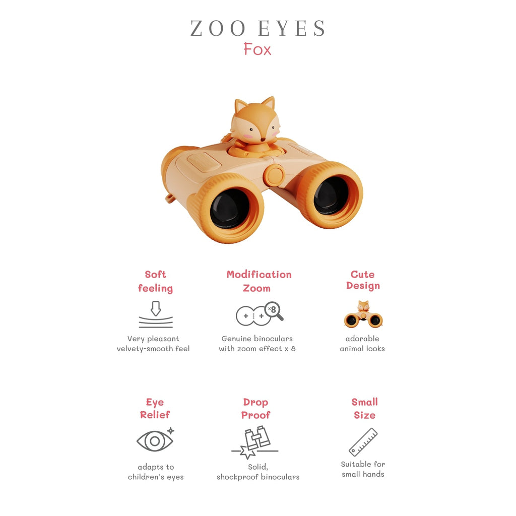 Kids Binoculars - Fox Design - 8x Magnification