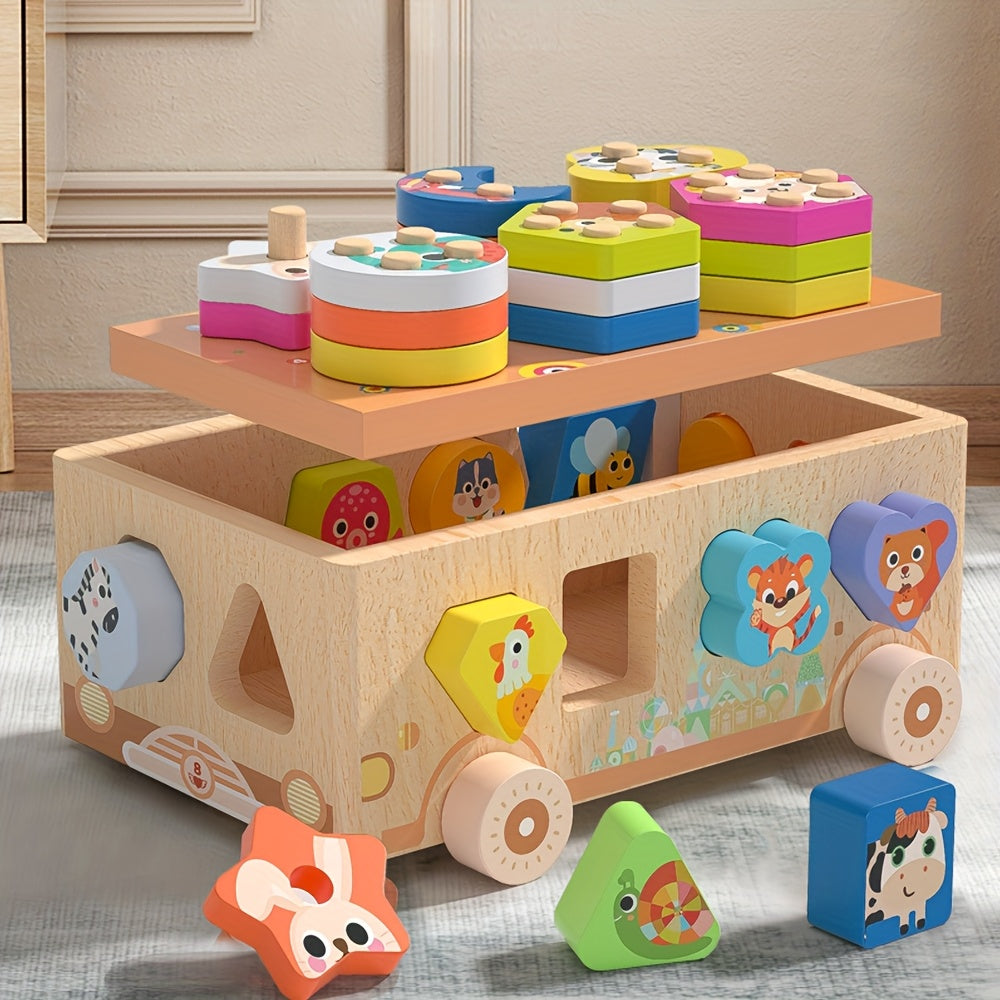 Wooden Educational Toy Car Set