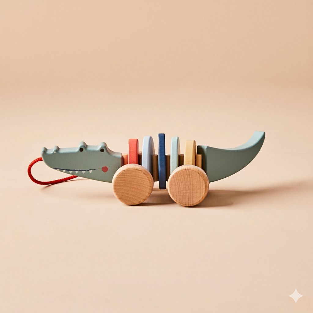 Wooden Crocodile Pull Along Toy