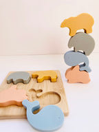 Silicone and Wood Animal Puzzle