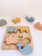 Silicone and Wood Animal Puzzle
