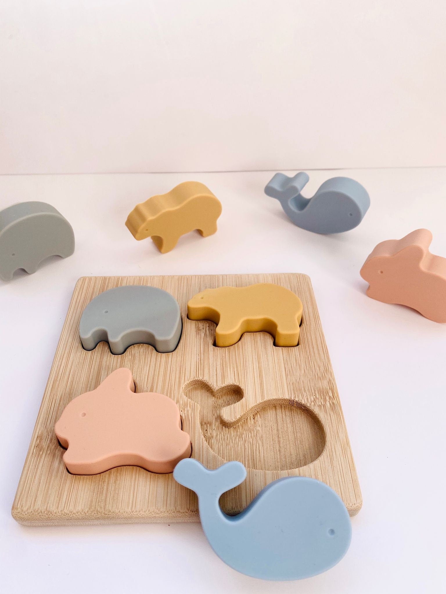 Silicone and Wood Animal Puzzle