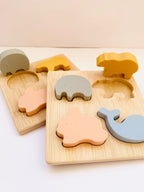 Silicone and Wood Animal Puzzle
