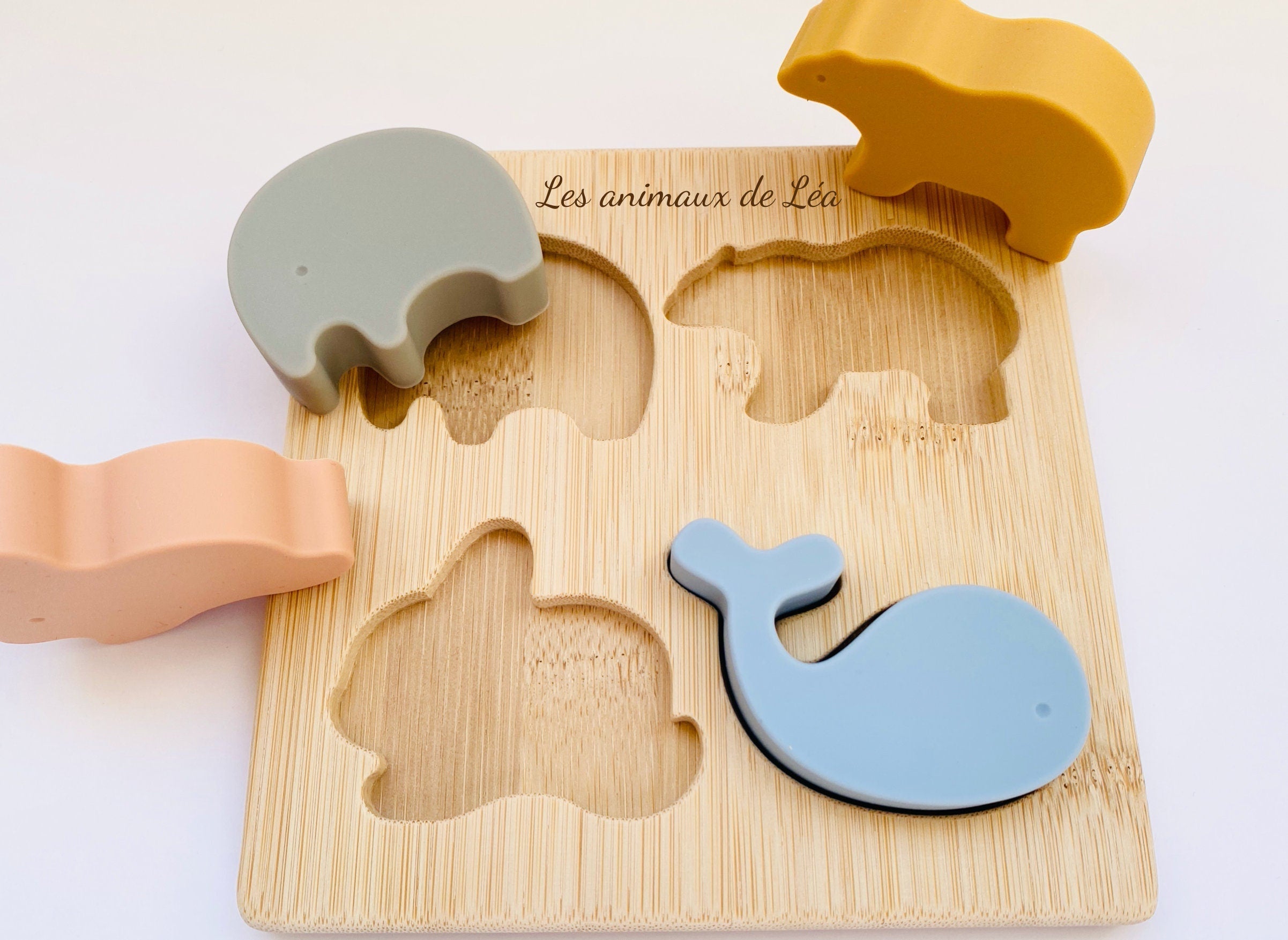Silicone and Wood Animal Puzzle