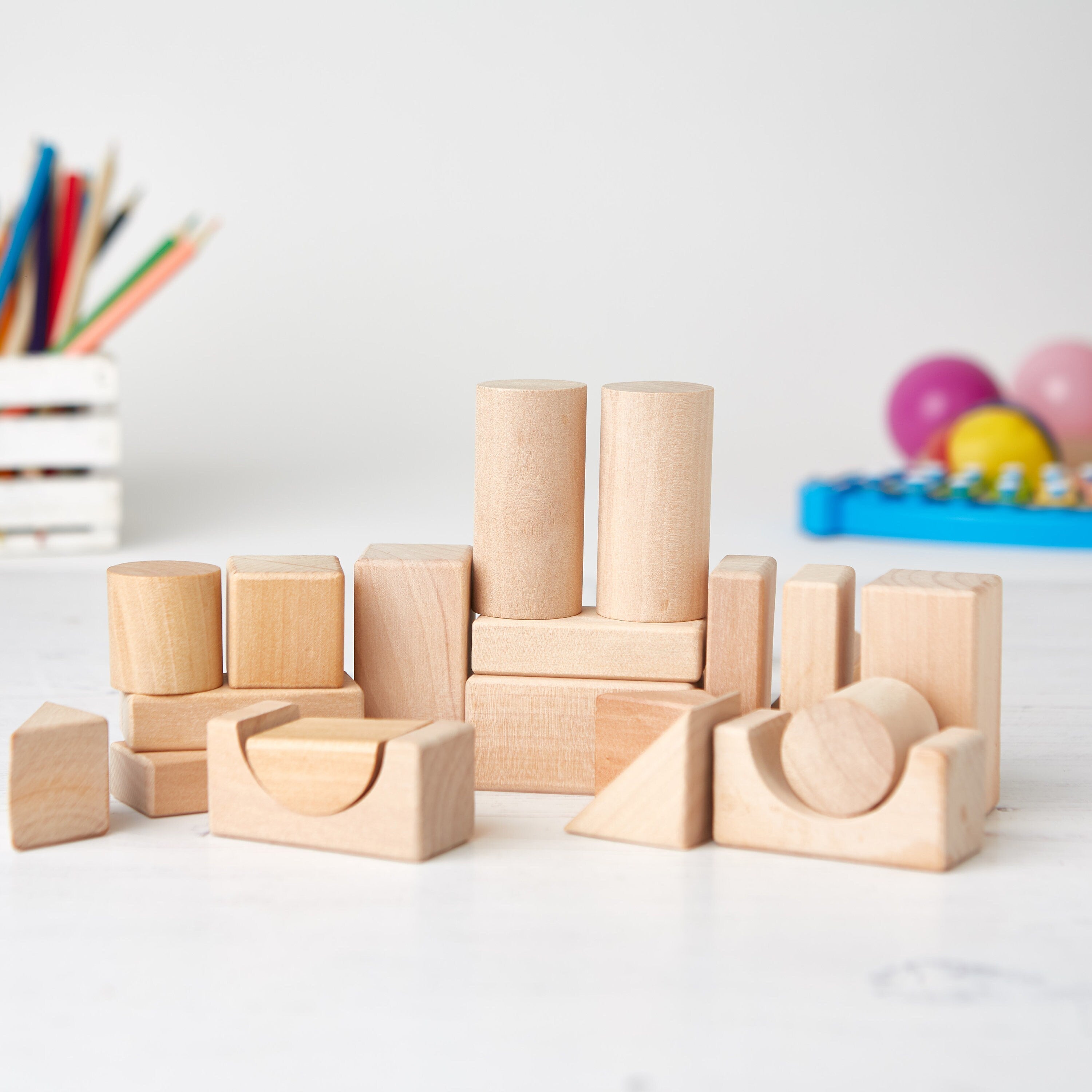 Wooden Building Blocks Set