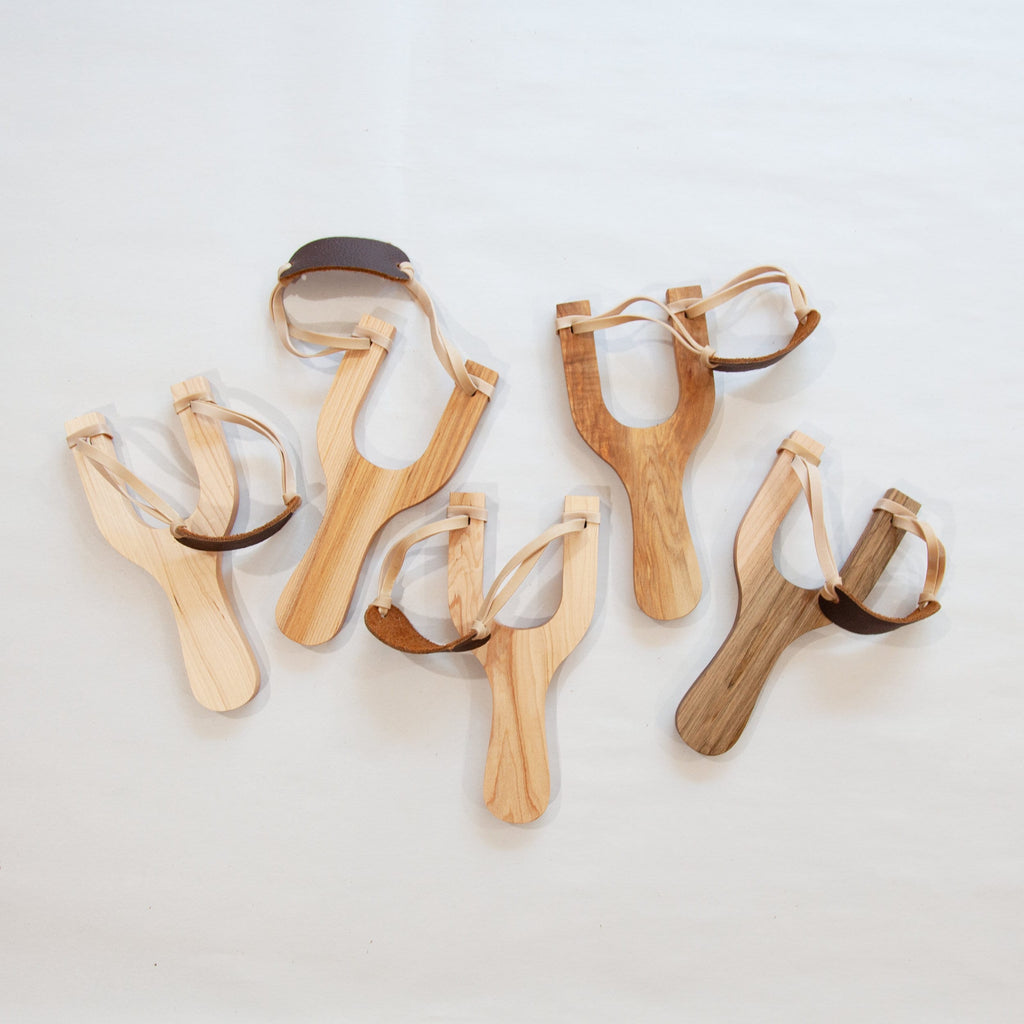Wooden Toy Slingshot with Felt Balls