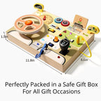 Wooden Driving Steering Wheel Busy Board