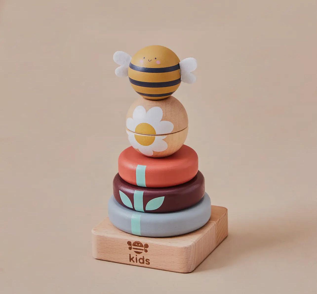 Wooden Bee Stacker Toy