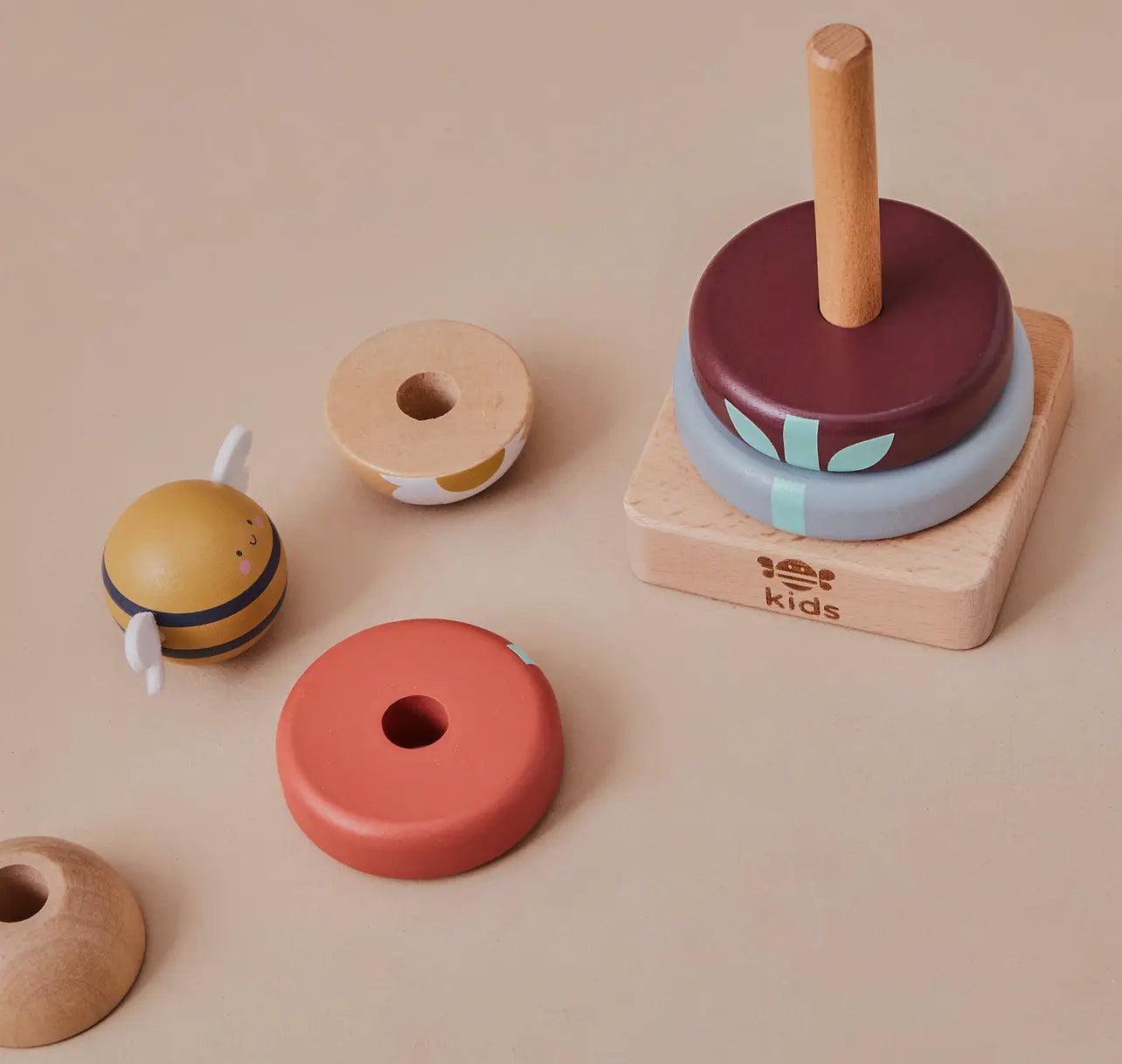 Wooden Bee Stacker Toy