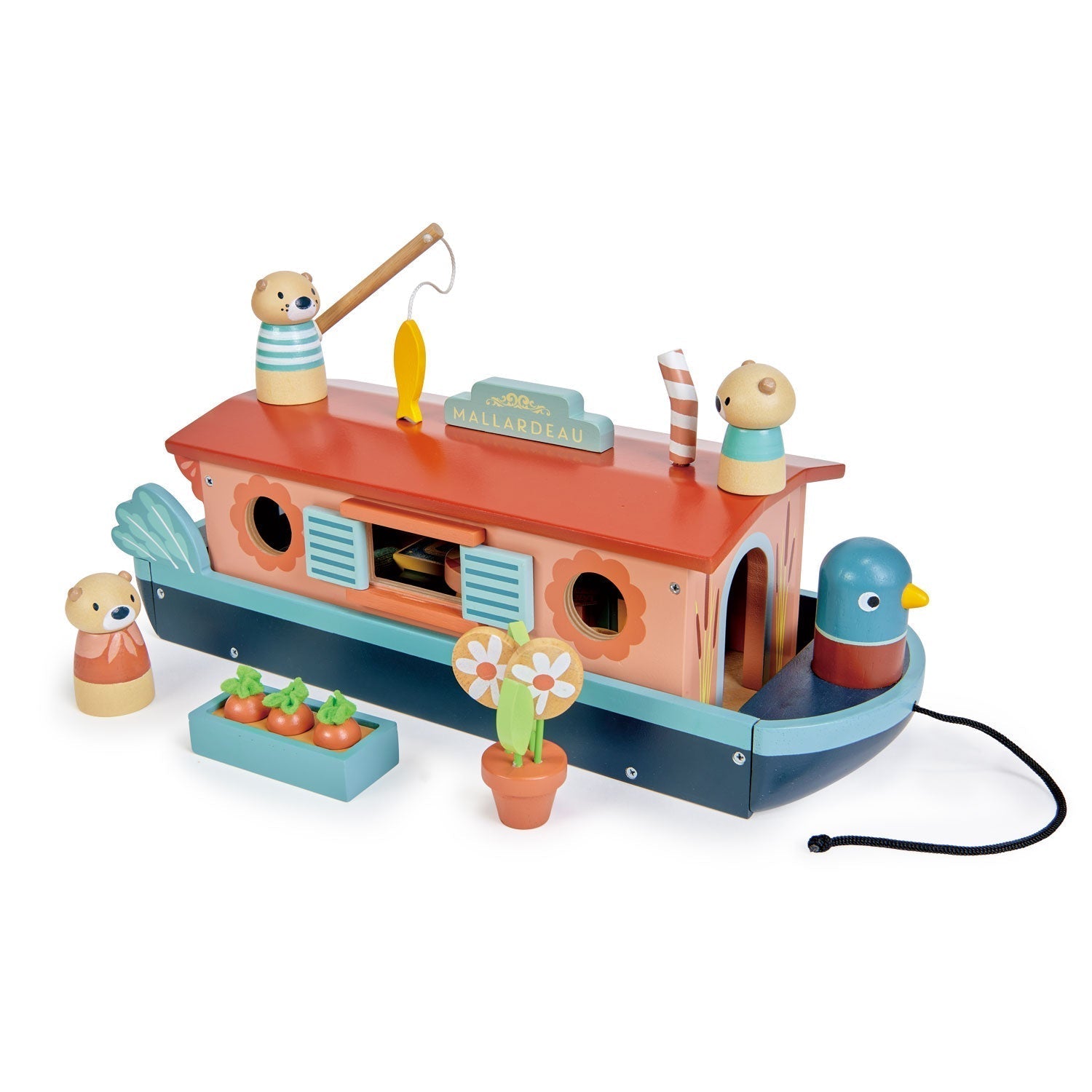 Wooden Canal Boat Toy