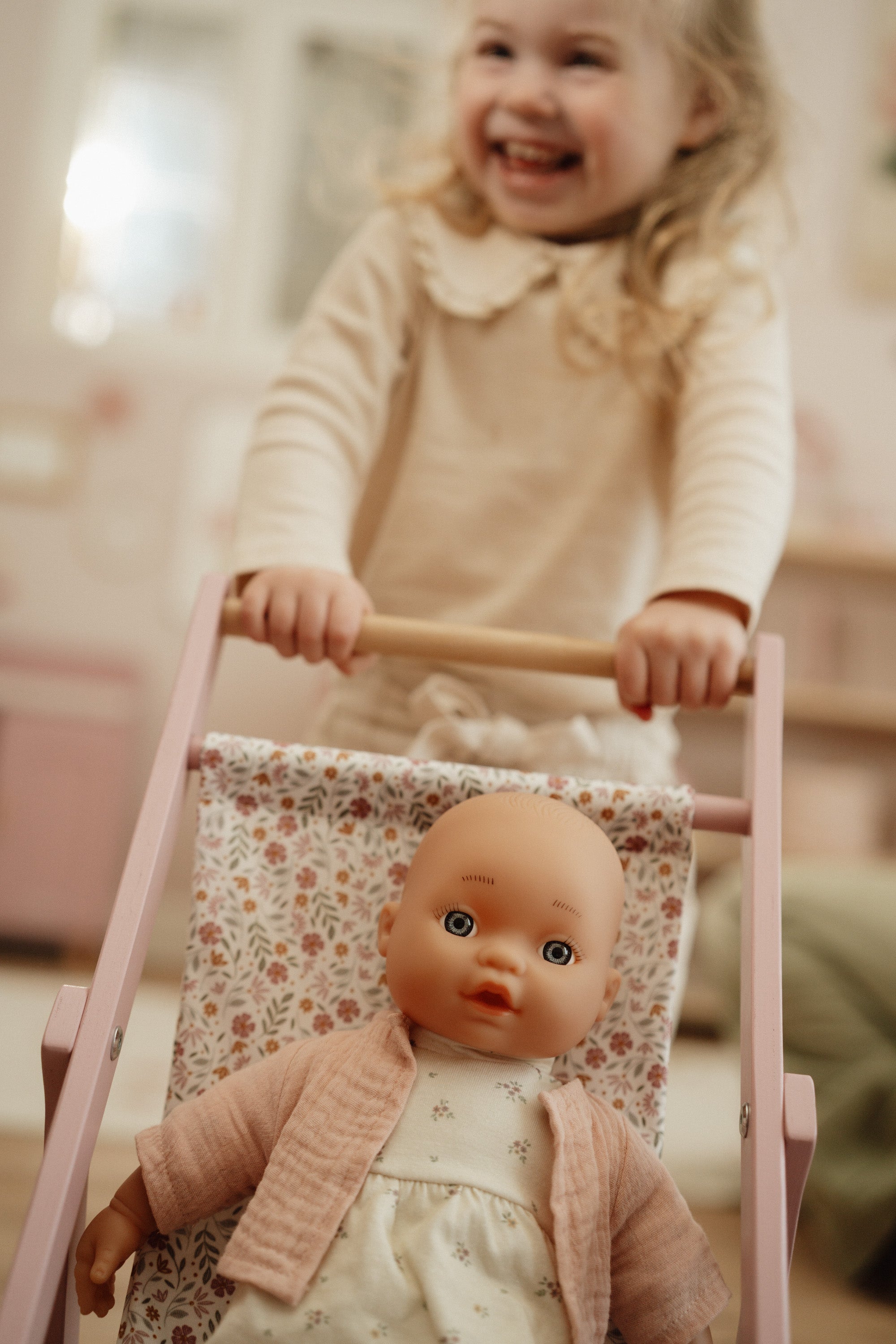 Wooden Doll Stroller