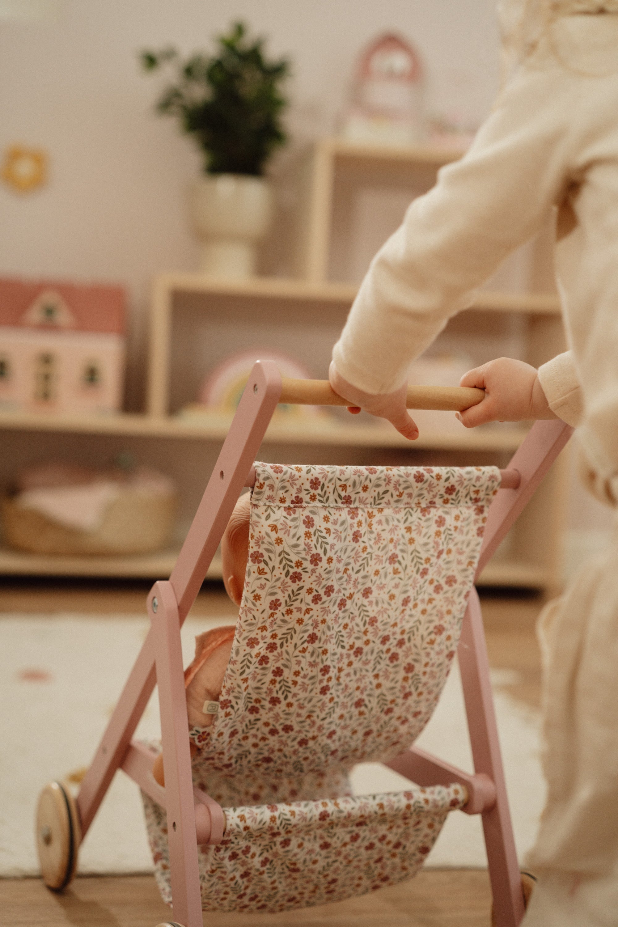 Wooden Doll Stroller